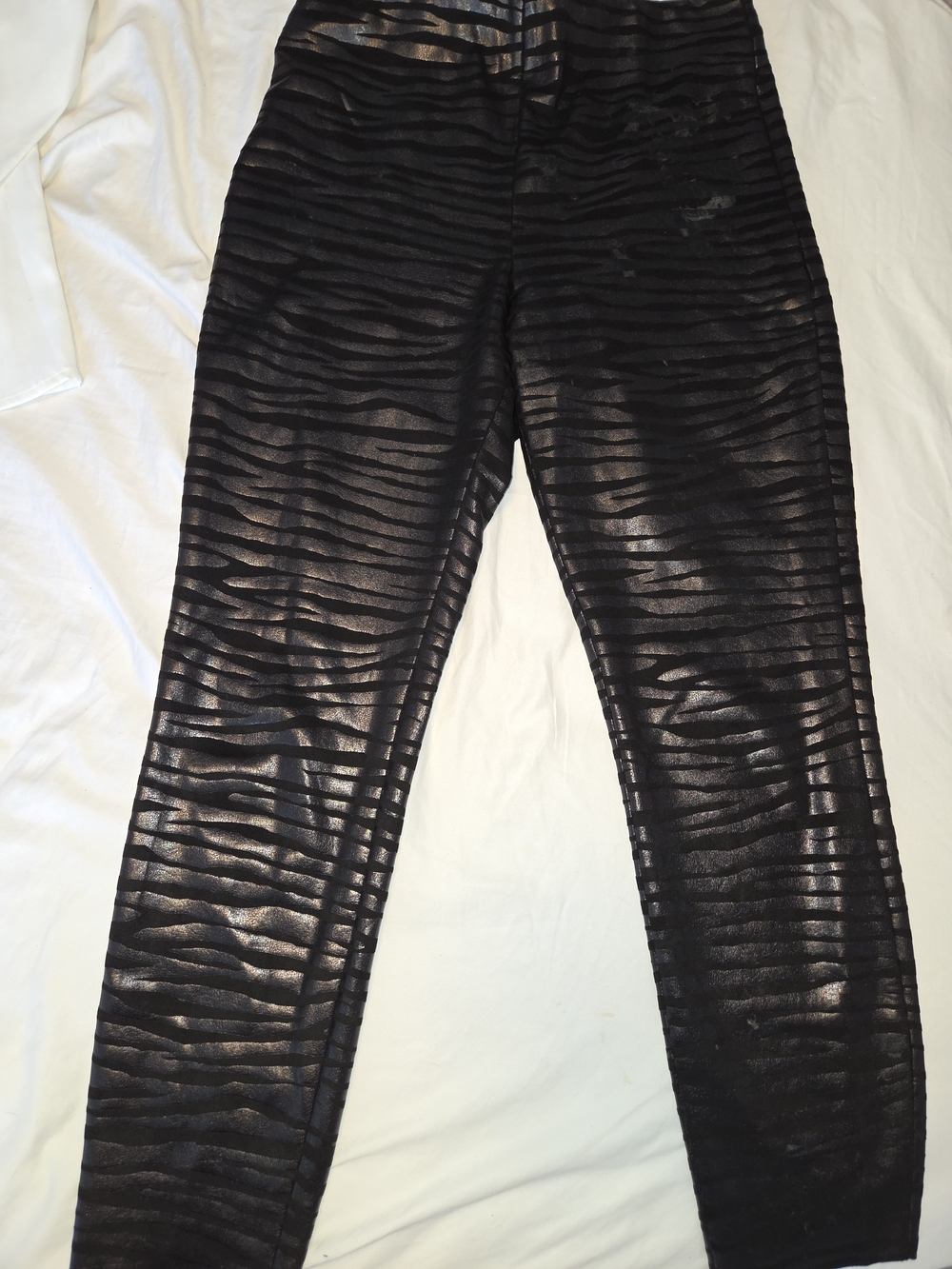 Zara Black Sheer Striped Leggings